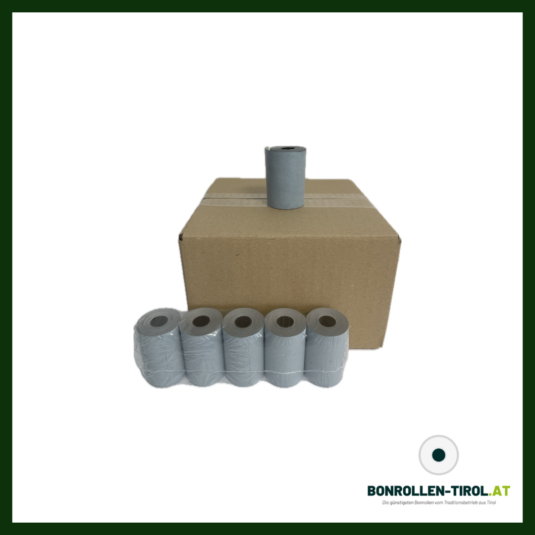 ÖKO-Thermorollen für Bankomat und Gürteldrucker (57mm/15lfm, 52g/m²), BLUE4EST, Ökopapier