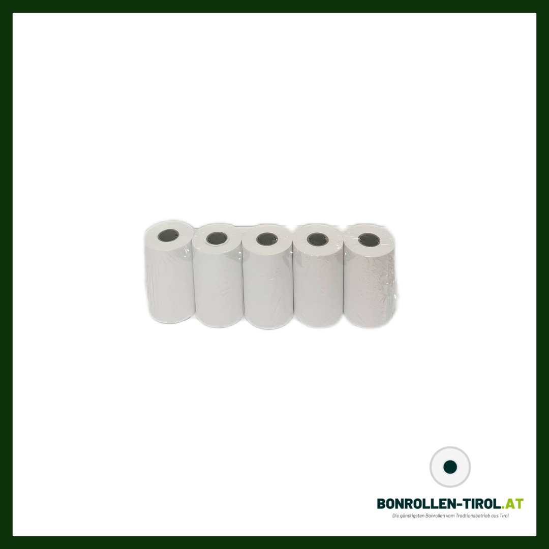 Thermorollen für EC-Geräte, Bankomat und Gürteldrucker (57mm/35mm/12lfm, 52g/m²), BPA-frei, weiß