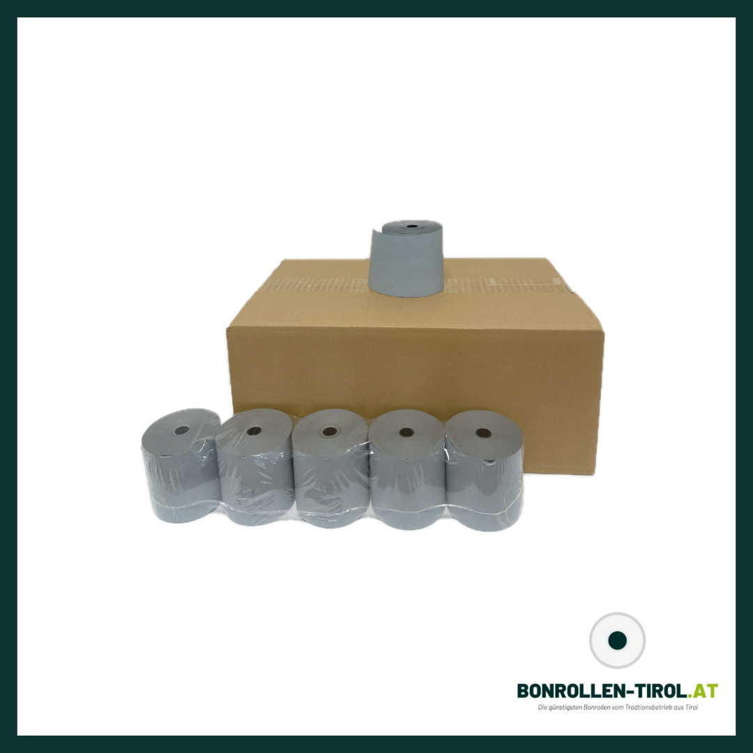 ÖKO-Thermorollen für Standard Rechnungs- & Bondrucker (80mm/80lfm, 52g/m²), BLUE4EST, Ökopapier