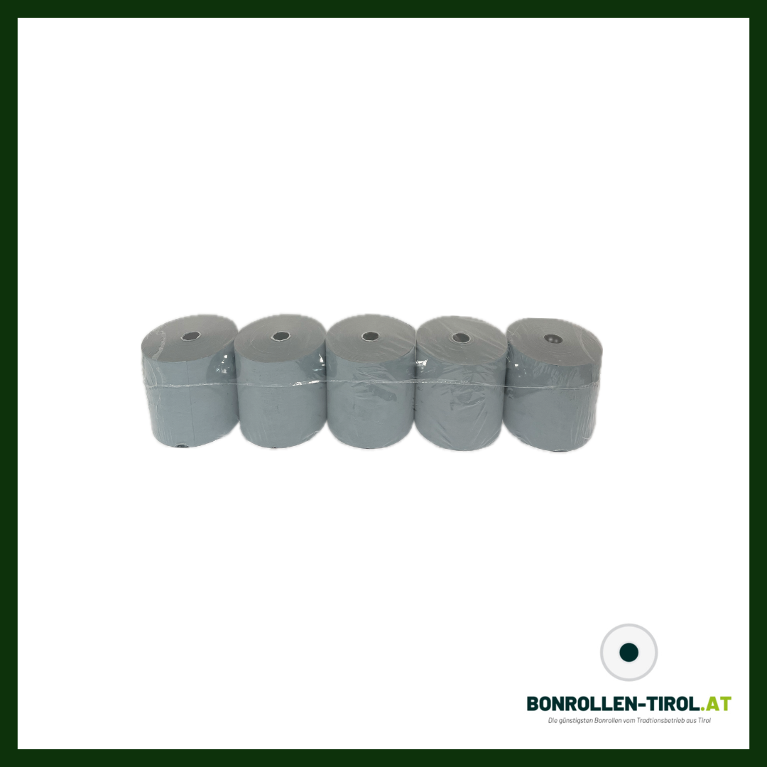 ÖKO-Thermorollen für Standard Rechnungs- & Bondrucker (80mm/80lfm, 52g/m²), BLUE4EST, Ökopapier